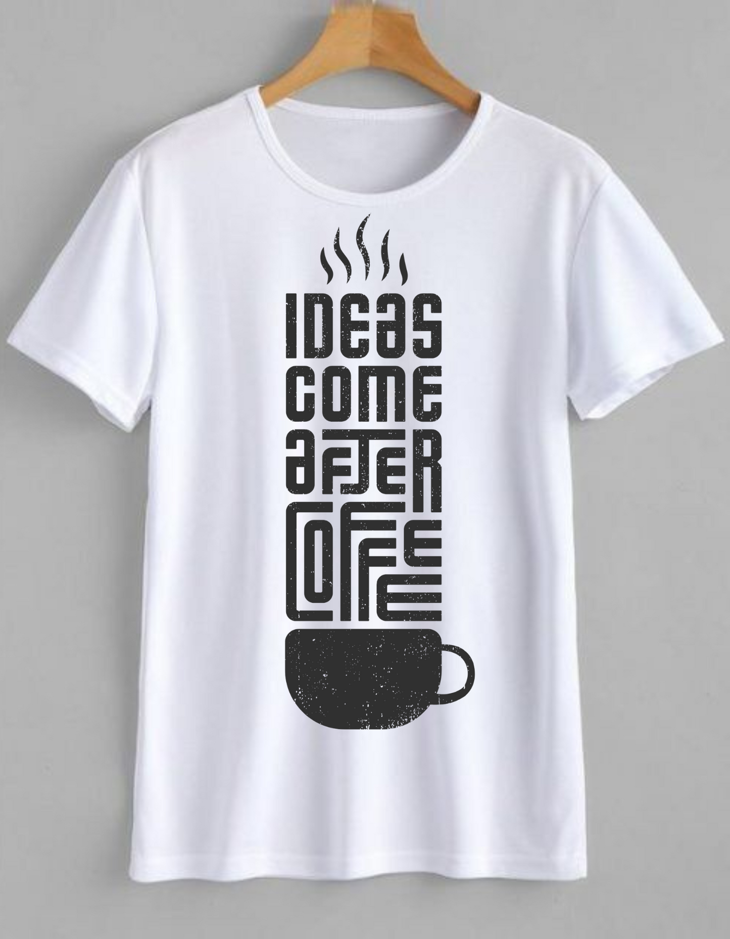 "IDEA ZONE AFTER COFFEE Abstract Unisex Tee - Creative Fuel Collection (Black/White)"