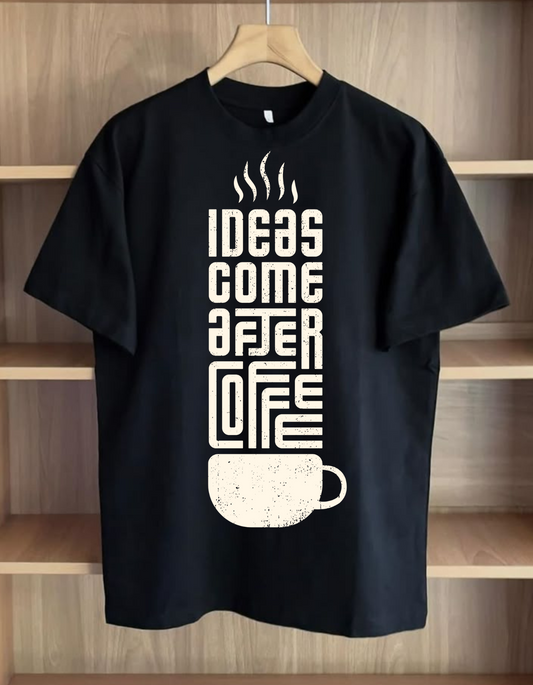 "IDEA ZONE AFTER COFFEE Abstract Unisex Tee - Creative Fuel Collection (Black/White)"