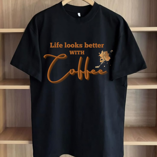 ☕ LIFE LOOKS BETTER WITH COFFEE | Minimalist & Motivational Apparel ☕